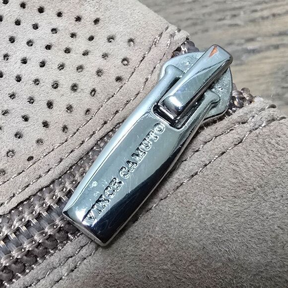 Vince Camuto Kentvi Chunky Block Heel Ruched Cuff Perforation Sandal in Beige - Picture 9 of 14